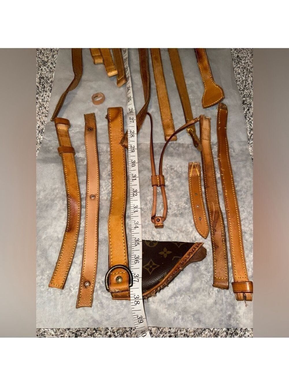 Vachetta Leather Strap Repair Bundle Large Lot Patina Replacement Pieces SKU 014 - Picture 5 of 15